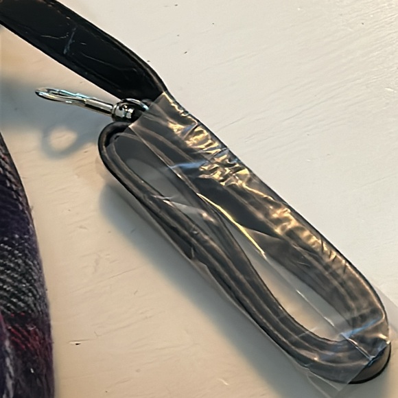 Relic purple multi plaid fabric/faux leather satchel/shoulder bag, silver accent - Picture 3 of 9